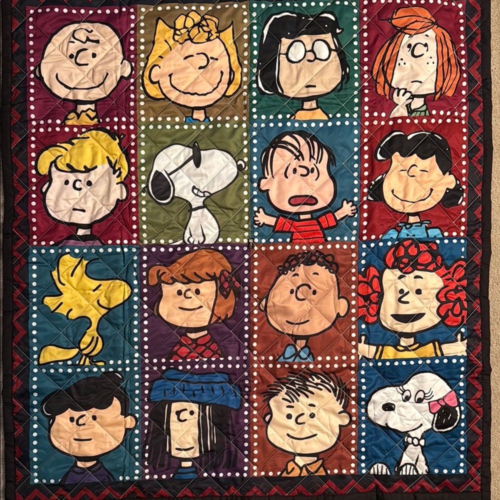 Colorful Peanuts Character Wall Hanging/Quilt